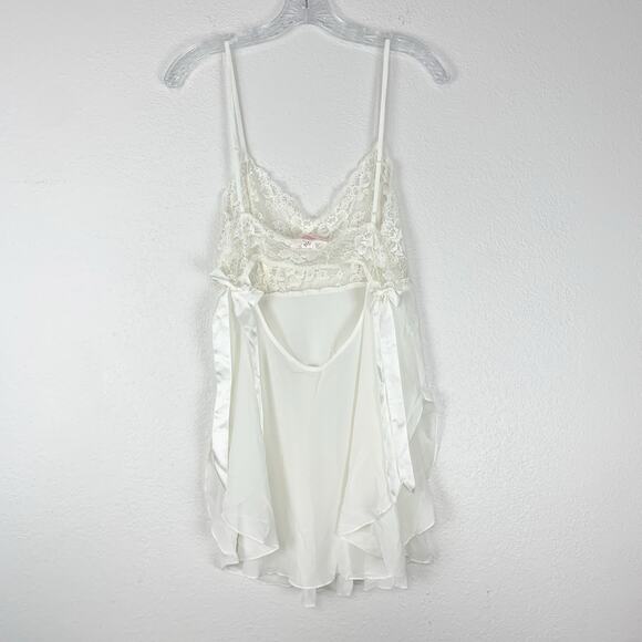 Vintage Victoria's Secret Babydoll Large Slip Lace Bows Angel Coquette Fairycore - Picture 2 of 9